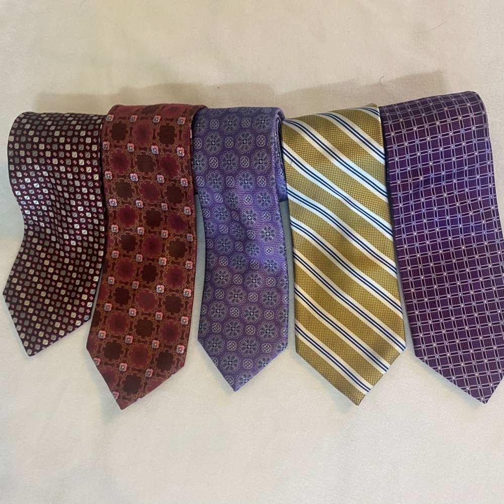 Jos. A. Bank Men's Tie Collection -‎ Purple, Red, Yellow Silk Ties Lot